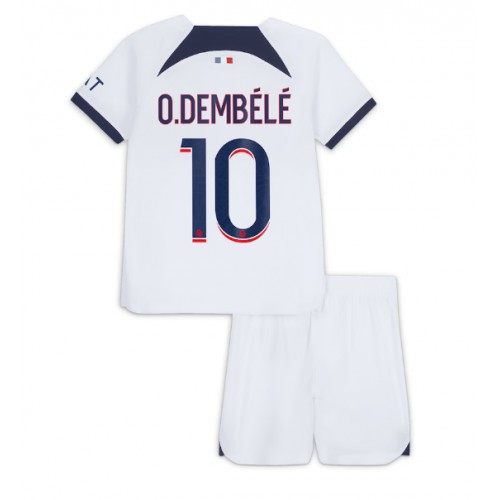 Dětský Fotbalový dres Paris Saint-Germain Ousmane Dembele #10 2023-24 Venkovní Krátký Rukáv (+ trenýrky)
